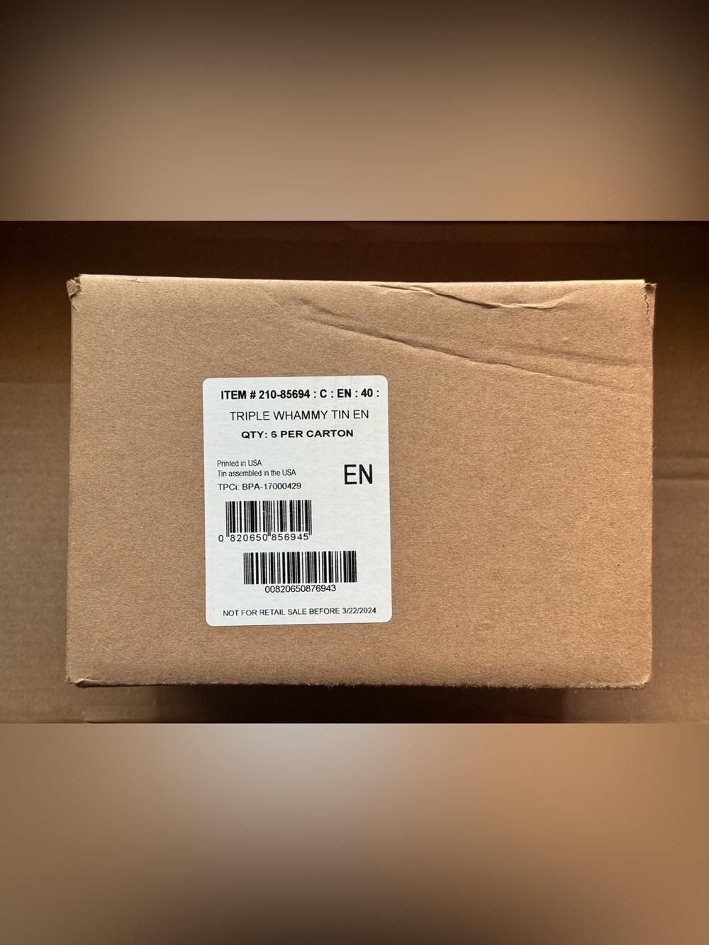 Pokémon TCG Triple Whammy Tin – Factory Sealed Case of 6
